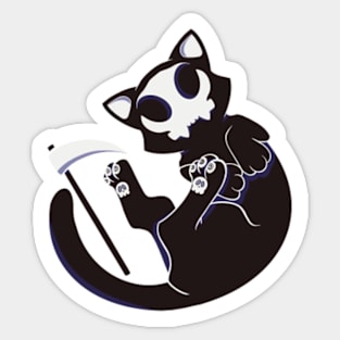 Doom Cat, the Spooky Grim Reaper Sticker